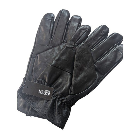 NWT Jacob Ash Inc. Women's Black Leather Lined Winter Gloves | Size Medium - Picture 1 of 6